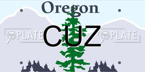 CUZ Oregon License Plate