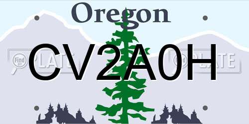 CV2A0H Oregon License Plate