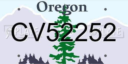 CV52252 Oregon License Plate