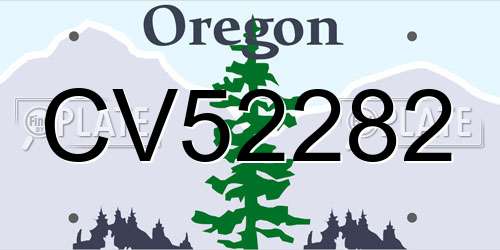 CV52282 Oregon License Plate