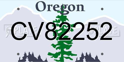 CV82252 Oregon License Plate