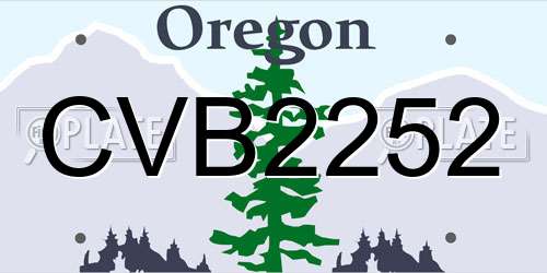 CVB2252 Oregon License Plate