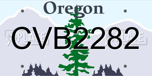 CVB2282 Oregon License Plate