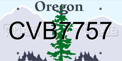 CVB7757 Oregon License Plate