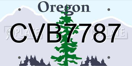CVB7787 Oregon License Plate