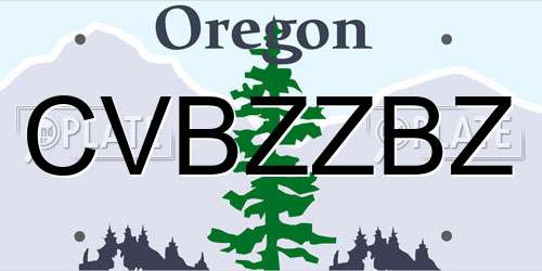 CVBZZBZ Oregon License Plate
