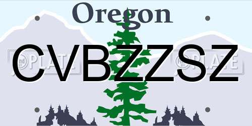 CVBZZSZ Oregon License Plate