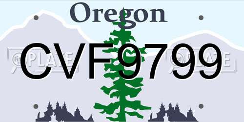 CVF9799 Oregon License Plate