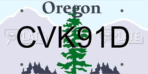 CVK91D Oregon License Plate