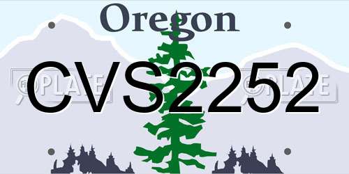 CVS2252 Oregon License Plate