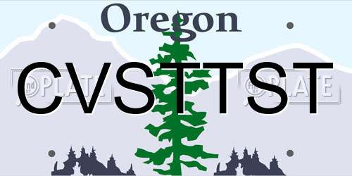 CVSTTST Oregon License Plate