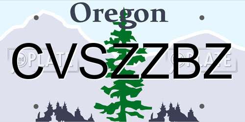 CVSZZBZ Oregon License Plate