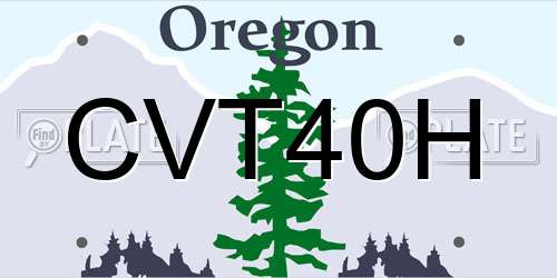 CVT40H Oregon License Plate