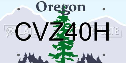 CVZ40H Oregon License Plate