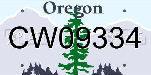 CW09334 Oregon License Plate