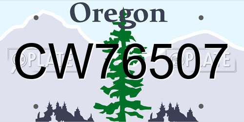 CW76507 Oregon License Plate