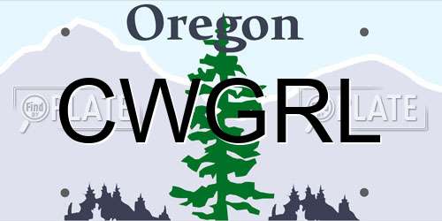 CWGRL Oregon License Plate