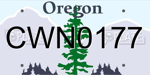 CWN0177 Oregon License Plate