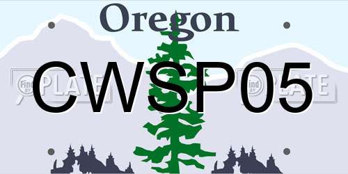 CWSP05 Oregon License Plate