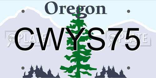 CWYS75 Oregon License Plate