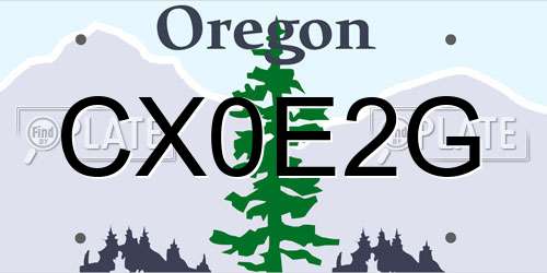 CX0E2G Oregon License Plate