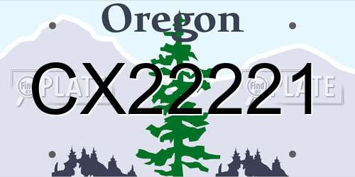 CX22221 Oregon License Plate