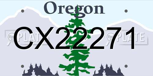 CX22271 Oregon License Plate