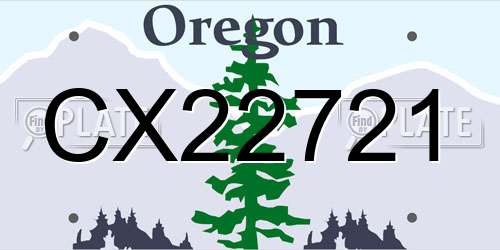 CX22721 Oregon License Plate