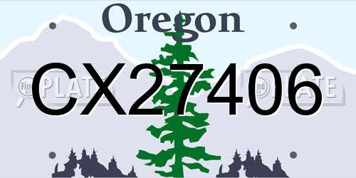 CX27406 Oregon License Plate