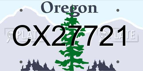 CX27721 Oregon License Plate