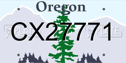 CX27771 Oregon License Plate