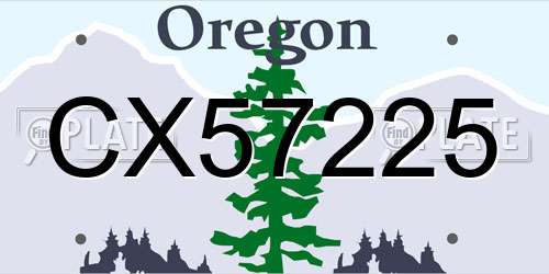 CX57225 Oregon License Plate