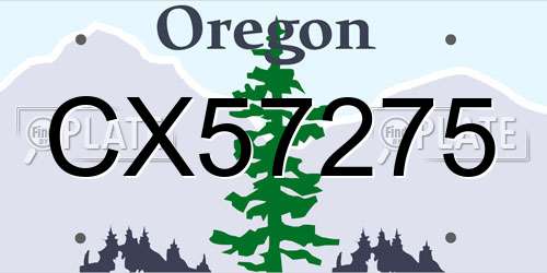 CX57275 Oregon License Plate