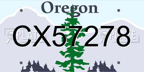 CX57278 Oregon License Plate