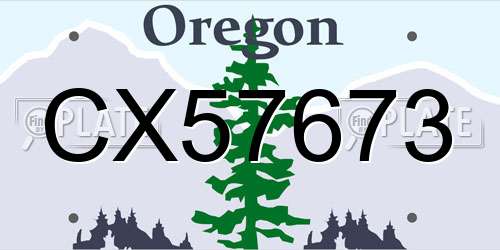 CX57673 Oregon License Plate