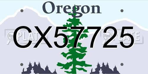 CX57725 Oregon License Plate