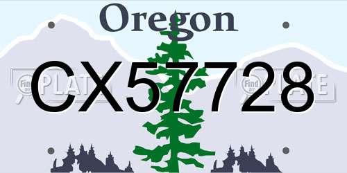 CX57728 Oregon License Plate