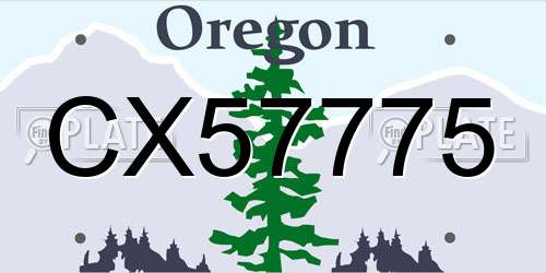 CX57775 Oregon License Plate
