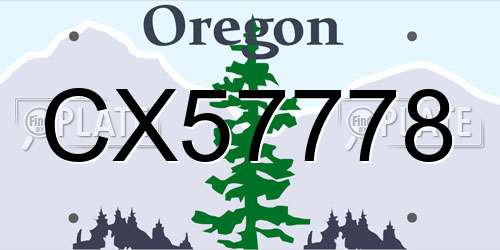 CX57778 Oregon License Plate
