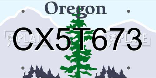 CX5T673 Oregon License Plate