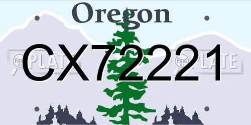CX72221 Oregon License Plate