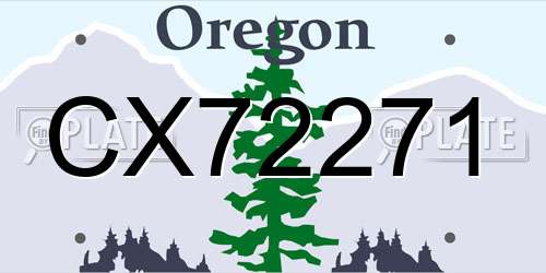 CX72271 Oregon License Plate