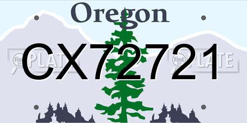 CX72721 Oregon License Plate