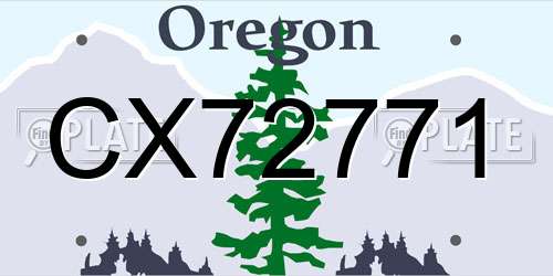 CX72771 Oregon License Plate