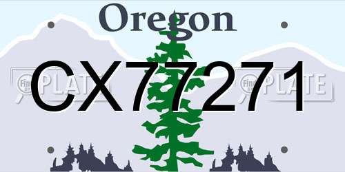 CX77271 Oregon License Plate