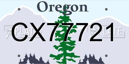 CX77721 Oregon License Plate