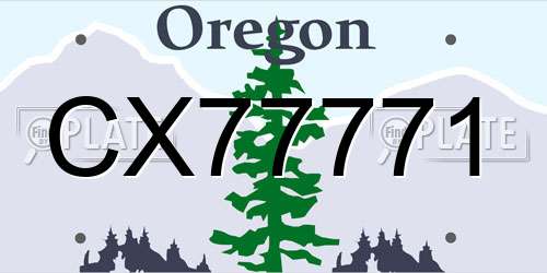 CX77771 Oregon License Plate