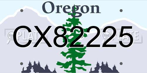 CX82225 Oregon License Plate