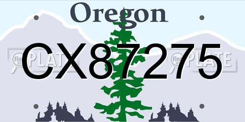 CX87275 Oregon License Plate