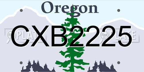 CXB2225 Oregon License Plate